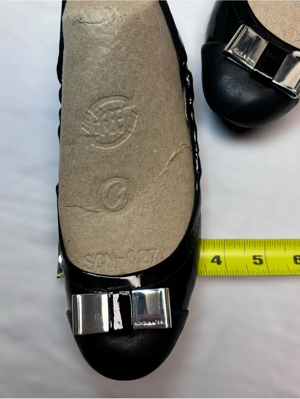 COACH Women's Black Patent Leather Ballet Flats